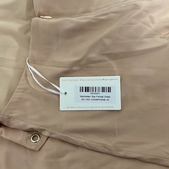 Beginning Boutique Champagne Formal Slip Dress Size M - Picture 7 of 11